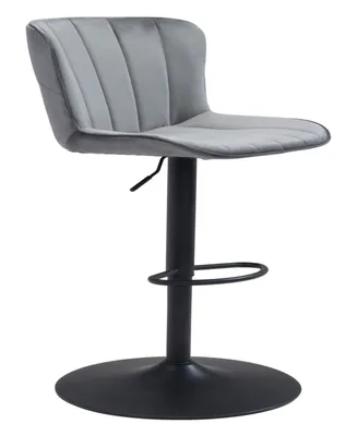 Zuo 46" Steel, Polyester Tarley Adjustable Base Bar Chair