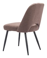 Zuo 32" Steel, Polyester Teddy Boho Dining Chair