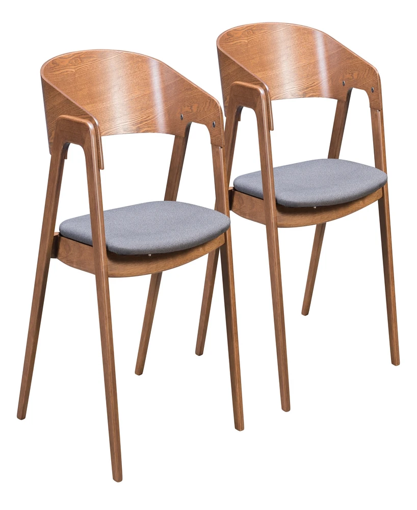 Zuo 30" each, Set of 2 Wood, Polyester Alden Dining Arm Chair