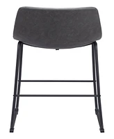 Zuo 39" each, Set of 2 Steel, Polyurethane Smart Bar Chair