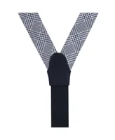 Trafalgar Men's Benji The Houndstooth Plaid Silk Button End Suspenders