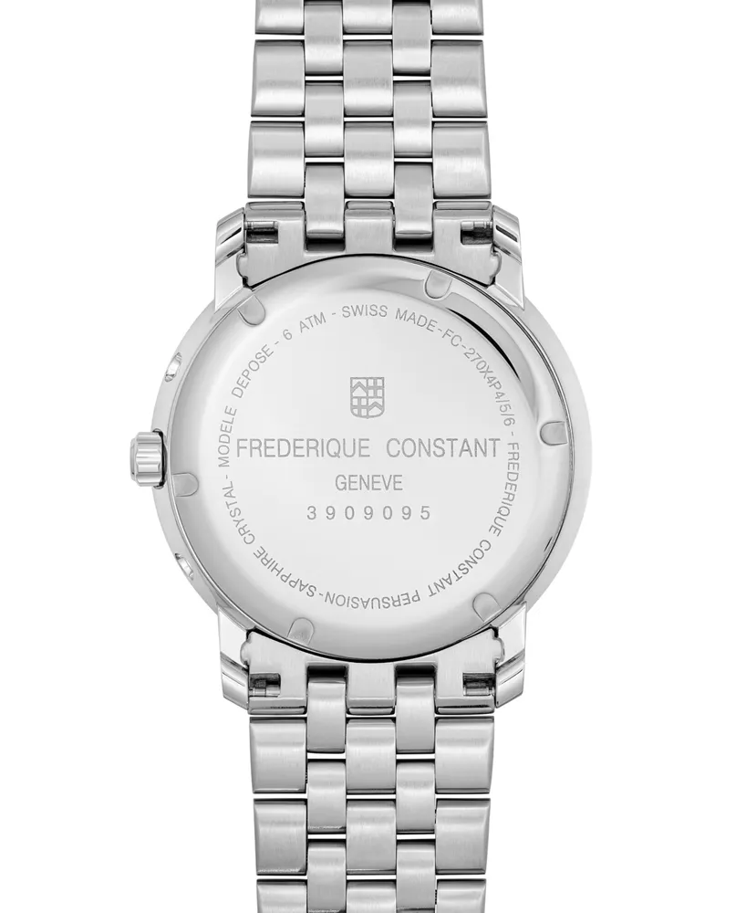 Frederique Constant Men's Swiss Classics Business Stainless Steel Bracelet Watch 40mm