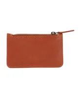 Trafalgar Men's Sergio Front Pocket Leather Zipper Pouch