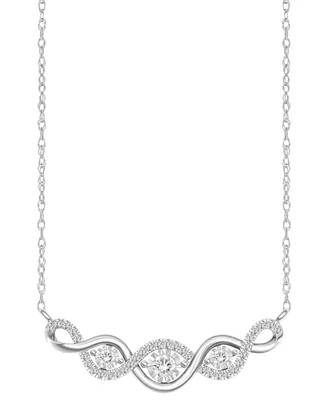 Diamond Swirl 18" Collar Necklace (1/4 ct. t.w.) in 10k White Gold