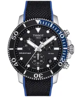 Tissot Men's Swiss Chronograph Seastar 1000 Textile Strap Watch 46mm