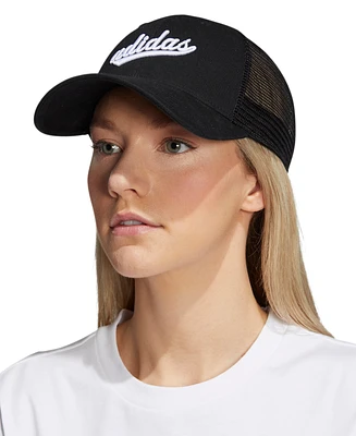 adidas Women's Embroidered Logo Mesh Trucker Hat