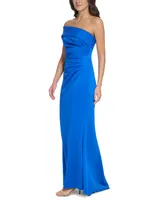 Eliza J Women's Asymmetric-Neck Side-Pleat Scuba Gown