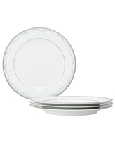 Noritake Satin Flourish 4 Piece Dinner Plate Set, Service for 4