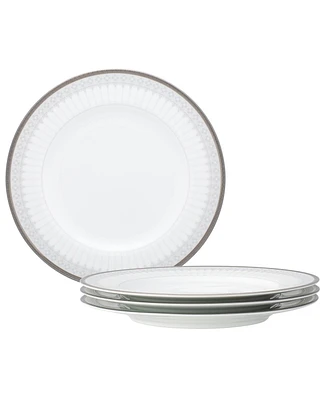 Noritake Silver Colonnade 4 Piece Salad Plate Set, Service for 4