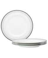 Noritake Silver Colonnade 4 Piece Salad Plate Set, Service for 4