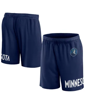 Men's Fanatics Navy Minnesota Timberwolves Free Throw Mesh Shorts