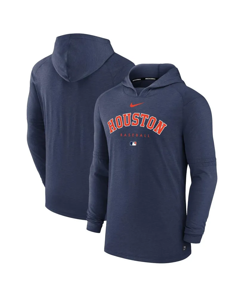 Men's Nike Heather Navy Houston Astros Authentic Collection Early Work Tri-Blend Performance Pullover Hoodie