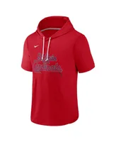 Men's Nike Red St. Louis Cardinals Springer Short Sleeve Team Pullover Hoodie