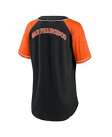 Women's Fanatics Black San Francisco Giants Ultimate Style Raglan V-Neck T-shirt