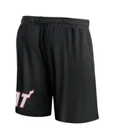 Men's Fanatics Black Miami Heat Free Throw Mesh Shorts