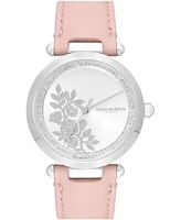 Olivia Burton Women's Signature Floral Pink Leather Strap Watch 34mm