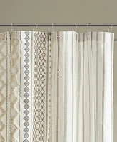 Ink+Ivy Imani Stripe Cotton Chenille Shower Curtain, 72" x