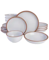 Gibson Elite Lagos Double Bowl-16 Piece Dinnerware Set, Service for 4