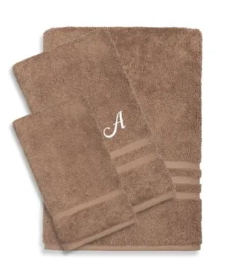 Linum Home Textiles Turkish Cotton Personalized Denzi Latte Towel Collection