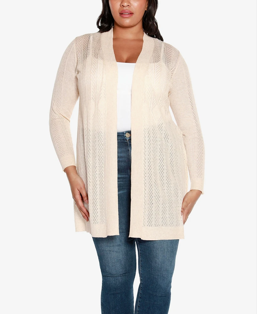 Belldini Plus Lightweight Duster Cardigan Sweater