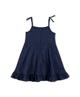 Hope & Henry Big Girls Sleeveless Bow Shoulder Flounce Sundress