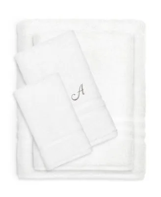 Linum Home Textiles Turkish Cotton Personalized Denzi White Towel Collection