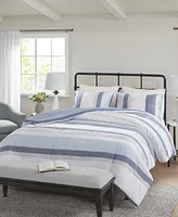 Closeout! Madison Park Allegany 3 Piece Jacquard Duvet Cover Set, King/California King