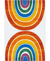 nuLoom Revel Classic Double Rainbow Washable Kids 7' x 9' Area Rug