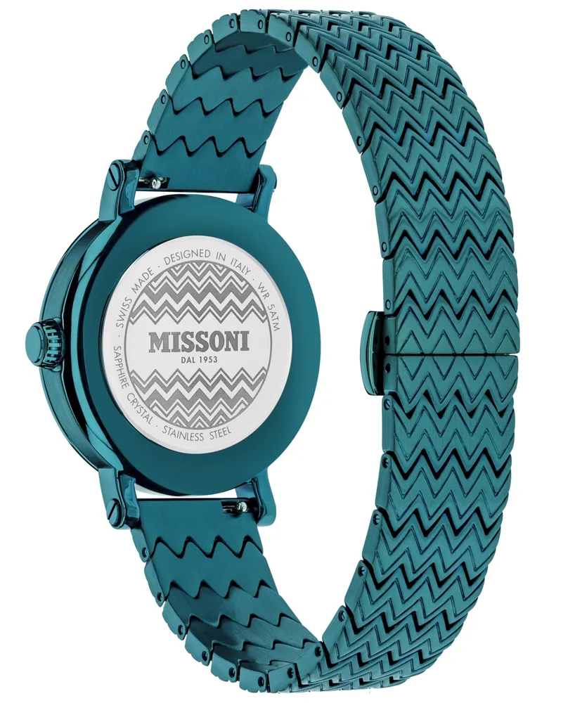 Missoni Women's Swiss Melrose Green Ion Plated Bracelet Watch 36mm