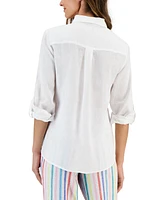 Charter Club Petite 100% Linen Button-Front Shirt, Created for Macy's