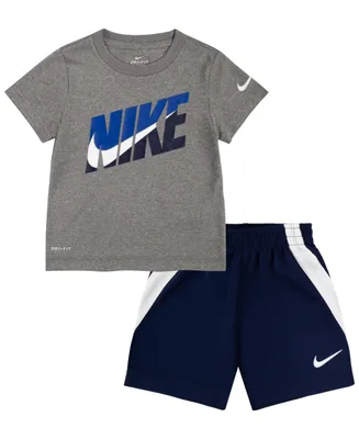 Nike Toddler Boys Tri-Color T-shirt and Shorts Set