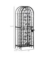 Homcom Wine Rack Liquor Cabinet Shelf Bottle Storage Iron Tower Home Decoration