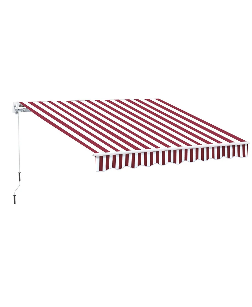 Outsunny 10'x8' Retractable Sun Shade Patio/Window Awning, Polyester Fabric,