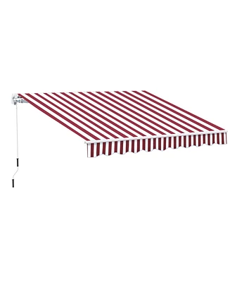 Outsunny 10'x8' Retractable Sun Shade Patio/Window Awning, Polyester Fabric,