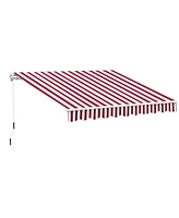Outsunny 10'x8' Retractable Sun Shade Patio/Window Awning, Polyester Fabric,