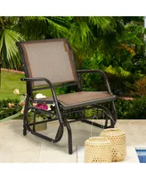Outdoor Single Swing Glider Rocking Chair Armrest Garden