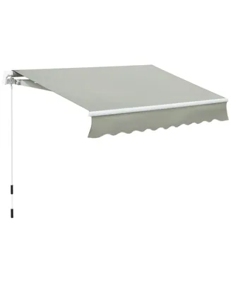 Outsunny 8' x 7' Patio Retractable Awning/Manual Exterior Sun Shade Deck Window Cover