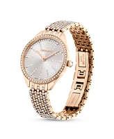 Swarovski Women's Quartz Attract Rose Gold-Tone Metal Watch, Swiss Made 30mm
