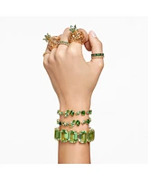 Swarovski Crystal Round Cut Green Matrix Ring