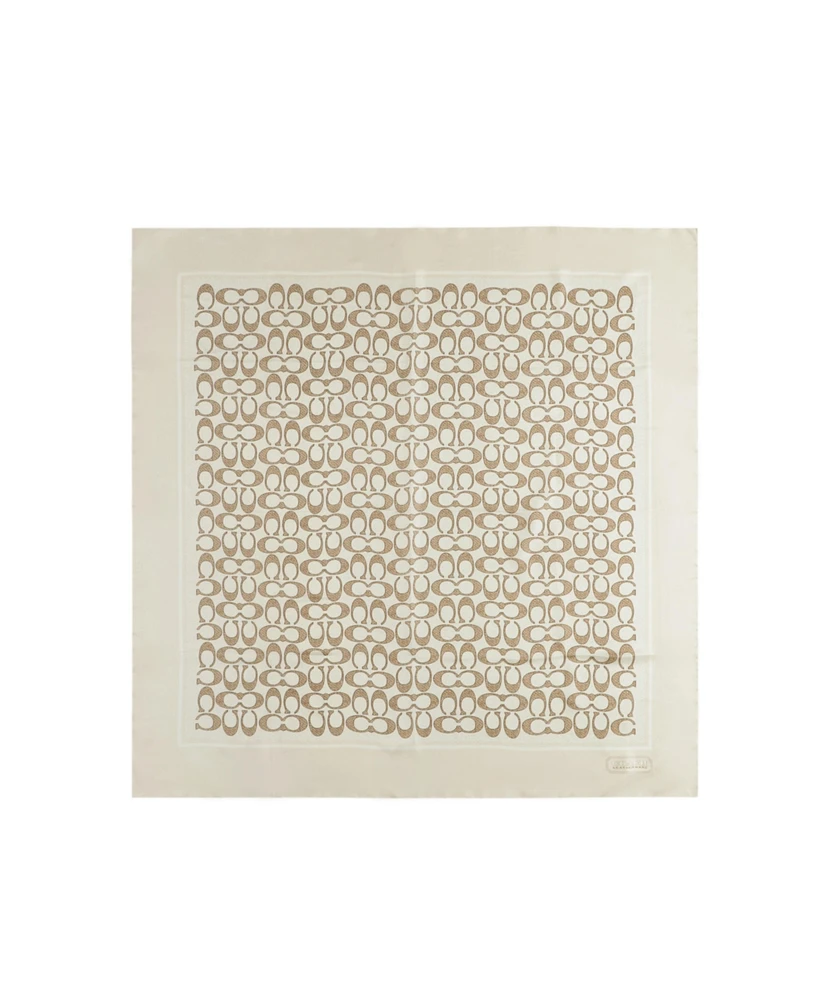 Coach 35" Textured Signature C Printed Silk Square