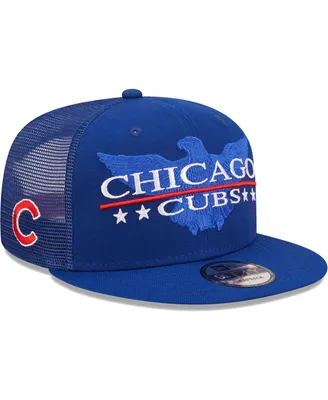 Men's New Era Royal Chicago Cubs Patriot Trucker 9FIFTY Snapback Hat