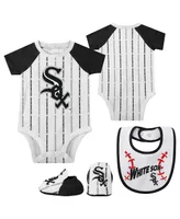 Newborn and Infant Boys and Girls White Chicago White Sox Three-Piece Play Ball Raglan Bodysuit, Booties and Bib Set