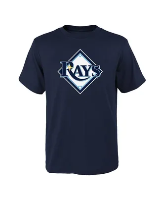 Big Boys and Girls Navy Tampa Bay Rays Logo Primary Team T-shirt