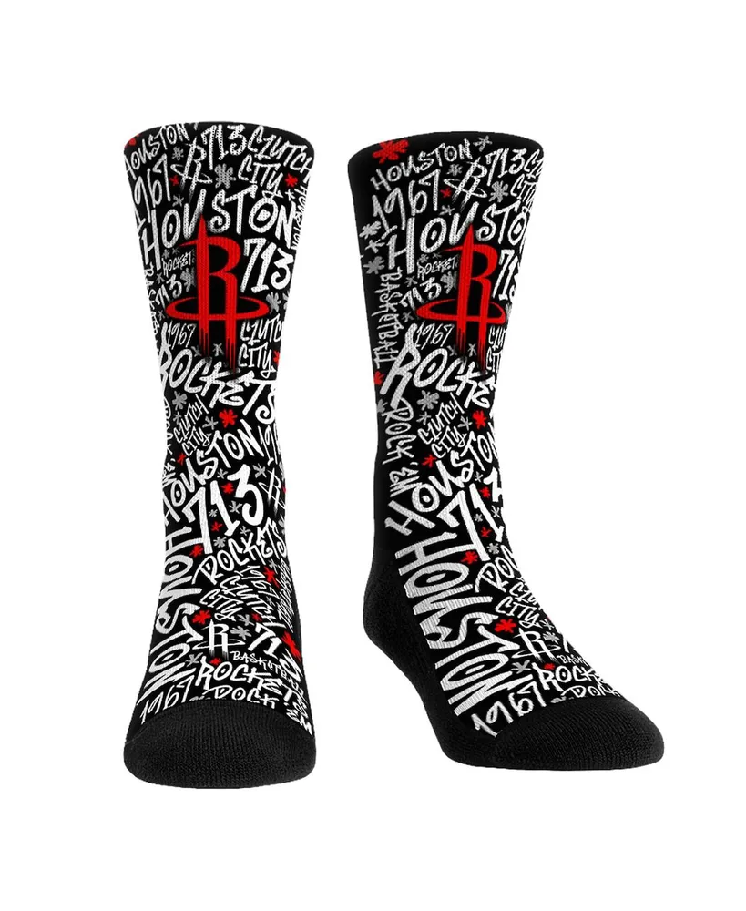 Men's and Women's Rock 'Em Socks Houston Rockets Graffiti Crew Socks