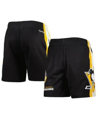 Men's Mitchell & Ness Black Pittsburgh Penguins City Collection Mesh Shorts