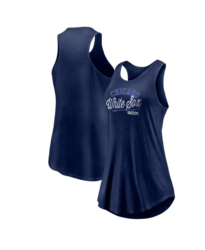 Women's Fanatics Navy Chicago White Sox Simplicity Swing Racerback Scoop Neck Tank Top