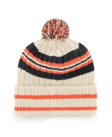 Men's '47 Brand Natural Detroit Tigers Home Patch Cuffed Knit Hat with Pom