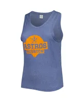 Women's Soft As A Grape Navy Houston Astros Plus Size High Neck Tri-Blend Tank Top