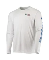 Chicago Cubs Columbia Americana Terminal Tackle Omni-Shade Long Sleeve  Raglan T-Shirt - White