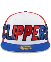 Men's New Era White and Royal La Clippers Back Half 59FIFTY Fitted Hat